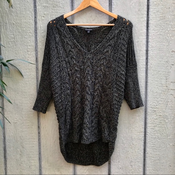 Express Sweaters - Express oversized olive & black knit sweater